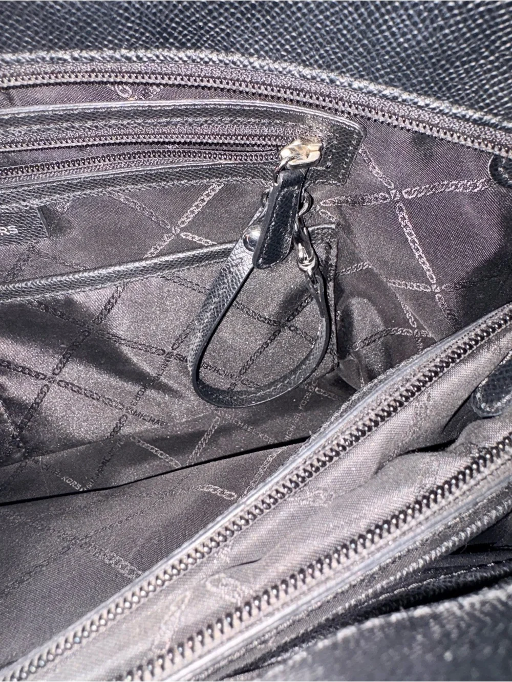 Michael Kors Large Black Signature Tote MK Logo Work Bag